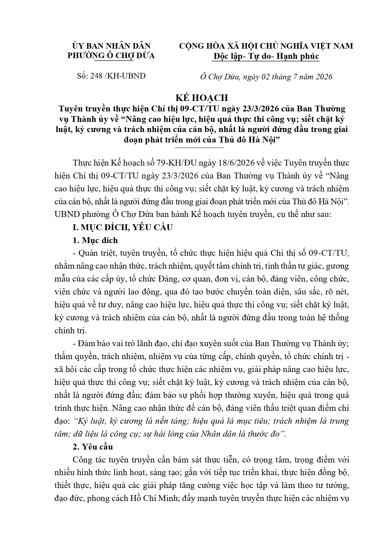 ke hoach tuyen truyen thuc hien chi thi 09 cttu ngay 2332026 cua ban thuong page 0001